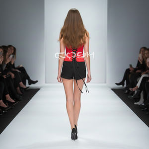 Corset bustier rose et rouge à motifs imprimés, style streetwear, gaine amincissante, sans bretelles, avec baleines en acier - Product Image 6