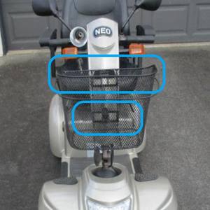 Soporte BA13 con tornillos para soporte de cesta delantera Sin cesta aquí NEO Drive Compatible con Wus Mobility Scooter Made Taiwan al por mayor - Product Image 1