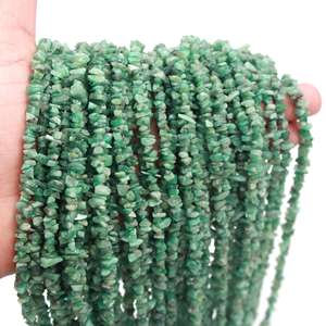 ลูกปัดมรกตธรรมชาติแบบไม่เจียระไนเรียบขนาด3-5มม. ลูกปัดมรกตสำหรับทำเครื่องประดับ - Product Image 4