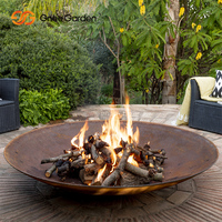Grand bol à feu rond en acier corten Conception simple Brasero portable pour le chauffage extérieur Foyer utilisant du bois de chauffage