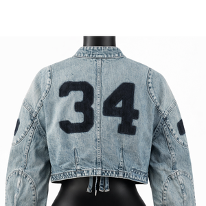 Women's 2025 Spring Summer Autumn New Women Cropped Denim Jacket Zip Up Patchwork Short <b>Jean</b> Jacket - Product Image 2