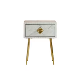 Mesita de noche con incrustaciones de hueso, muebles de lujo con incrustaciones de hueso, cajón con incrustaciones modernas de Crescent Crafts - Product Image 5