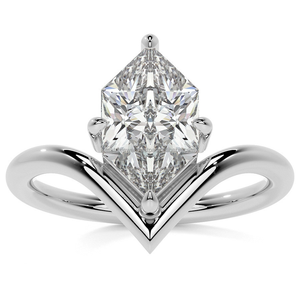 Chevron bague de mariage bande assortie 925 argent coupe hexagonale Moissanite diamant bague de fiançailles incurvée pour cadeau de noël - Product Image 2