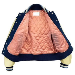 Veste universitaire en laine avec patchs en chenille pour hommes, veste universitaire d'été décontractée de grande taille avec lettrage sur pied, impression en cuir - Product Image 4