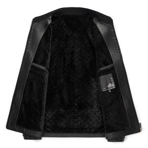 Chaqueta Bomber de Piel Vacuna Negra Holgada para Hombre, Estilo Motero, Diseño de Camuflaje, Moda Británica de Alta Calidad para Primavera - Product Image 4