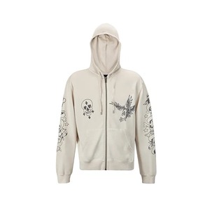 Venta al por mayor Heavyweight Vintage Oversized zip up Hoodie Hombres 500Gsm Transpirable Fleece Acid Wash HOODIE - Product Image 1