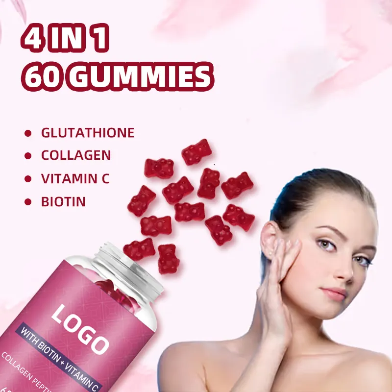 Private Label Veganistische Collageen Supplementen Biotine Collageen Gummy Vitaminen Voor Haar Huid & Nagels Voeding Volwassenen