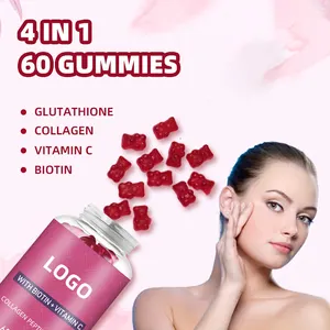 Private Label Vegan Collagen Supplements Biotin Collagen Gummy Vitamins for Hair Skin   Nails Nutrition Adults