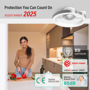 <span class=keywords><strong>Détecteur</strong></span> <span class=keywords><strong>de</strong></span> <span class=keywords><strong>fumée</strong></span> <span class=keywords><strong>interconnecté</strong></span> ANKA Nouveau Design AJ-716SI avec capteur photoélectrique, batterie 10 ans, alarme anti-effraction EN14604 - Product Image 4