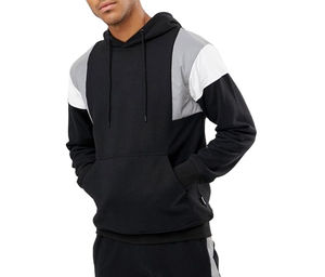 High-Quality Custom Heavyweight <b>Oversized</b> Men's Streetwear <b>Hoodie</b> Sustainable Cotton <b>Fleece</b> Color Block Patchwork Unisex - Product Image 4