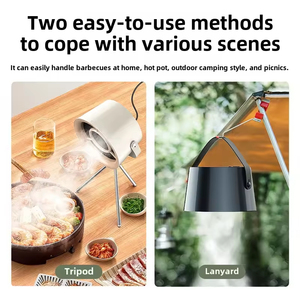 Portable Plastic Smart Home Desktop Range <b>Hood</b> USB Power Universal Voltage 3-Speed Wind 2 <b>Filters</b> for Outdoor Hot Pot BBQ Smoke - Product Image 2