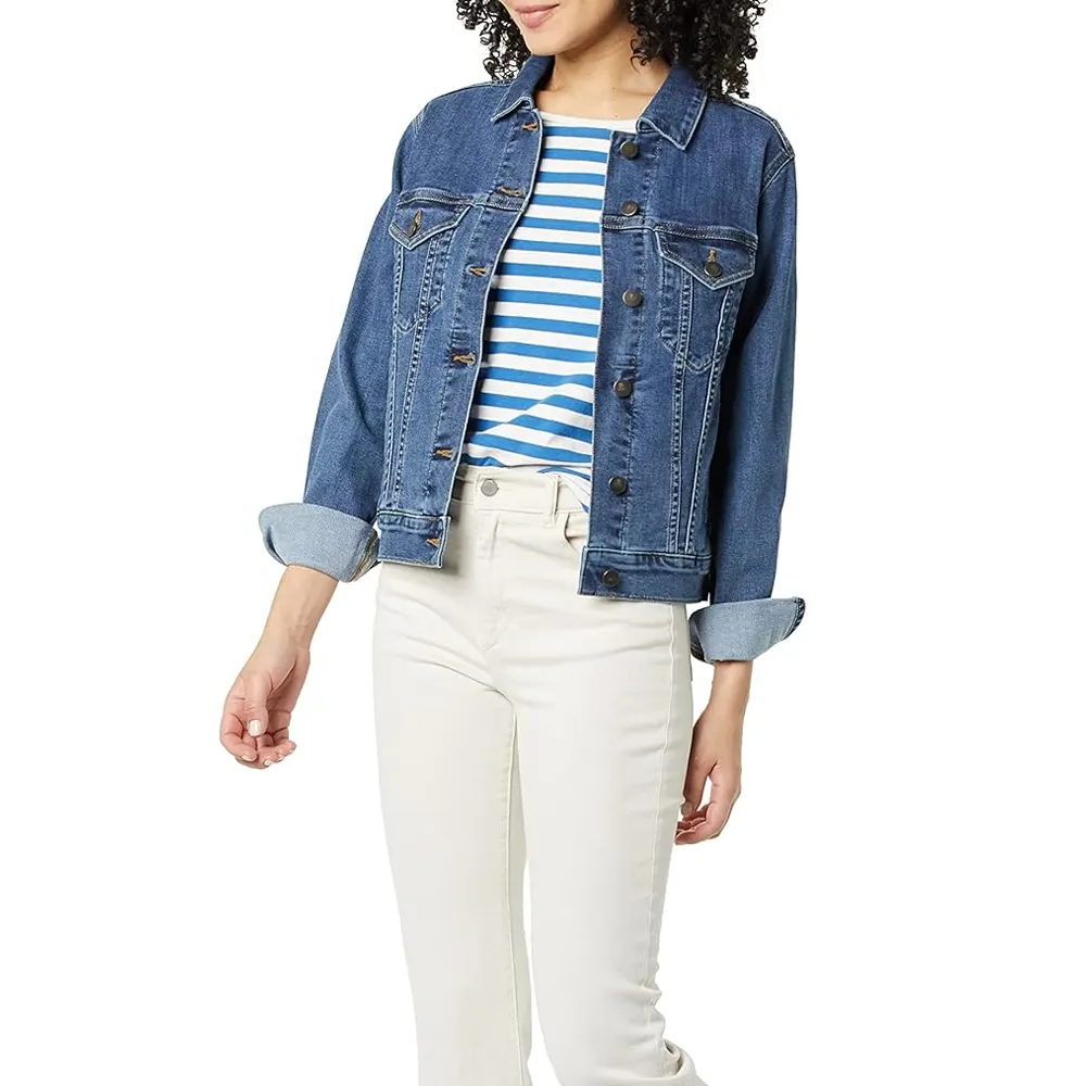 Hochwertige Damenbekleidung Denimjacke Großhandelspreis direkte Fabrik Hersteller Damen Denim Jeans-Jacke