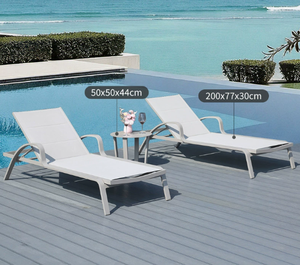 Chaise longue de <span class=keywords><strong>piscine</strong></span> moderne en aluminium de qualité supérieure avec accoudoirs, meubles d'extérieur confortables et durables pour jardin, salle à manger, hôtels - Product Image 4
