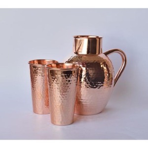 <b>Copper</b> <b>jug</b> handcrafted using premium material ideal for serving healthy water restaurants households emphasizing wellness - Product Image 1