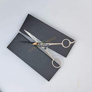 Ciseaux de barbier professionnels en acier inoxydable pour droitiers, manche long, pointe arrondie, qualité salon - Product Image 5