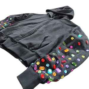 Sweat-shirts tendance pour hommes, manches personnalisées avec strass, sweat-shirt streetwear, sweat-shirt luxueux brillant, pull unisexe, sweat-shirt tendance - Product Image 6