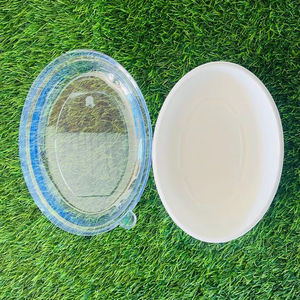 Disposable Oval Bagasse Food Lunch Box 26 OZ Fast Food Storage Burrito Bowl Lid for Salad Noodles Desserts Soup Serving Bowls - Product Image 2