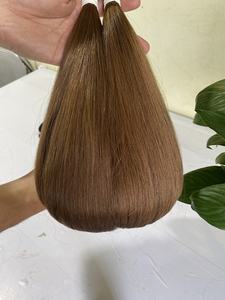 Cabello humano Remy de doble estiramiento, calidad superior, color marrón oscuro, extensión a granel, cabello Alineación de cutícula sin procesar - Product Image 5