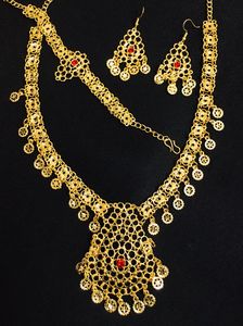 2024 Cổ Điển Đồ Trang Sức Thời Trang Set 24K Mạ Vàng Ấn Độ Của Nhà Sản Xuất Bộ Sưu Tập Đồng Vòng Cổ Bông Tai Trâm Cài Thiết Kế USA - Product Image 3