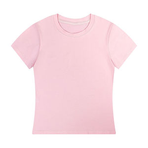 Compre Camisetas de Mujer de 200 Gramos, 92% Algodón, 8% Elastano, Corte Ajustado, Lisas, con Logotipo Personalizado Impreso 2025 - Product Image 3