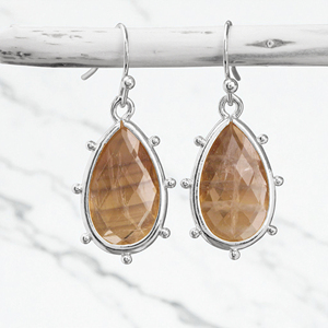 Hot Selling 925 Sterling Silver Faceted Yellow Fluorite Drop Dangle Earrings Custom Factory Wedding Occasion Bulk Moissanite - Product Image 6