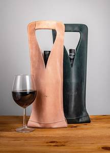 Sac à vin en cuir Caddy support fait main manchon personnalisé accessoires de vin cadeaux de pendaison de crémaillère LEB-0041E - Product Image 4