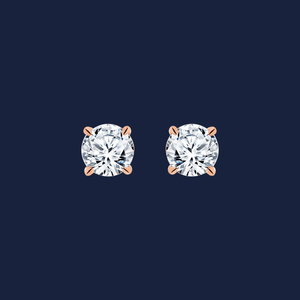 Pendientes de Diamantes Redondos de Oro Sólido de 14K para Uso Diario con Diamantes Redondos Cultivados en Laboratorio de 0.08 Quilates GH-SI, Regalo para Ocasiones Especiales - Product Image 3