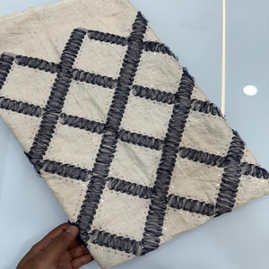 Tela bordada de algodón con cinta Premium, Material suave y ligero para vestidos elegantes de niñas para ropa étnica y de diseñador - Product Image 1