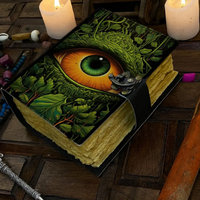 Journal en cuir Mystical Eye, 400 pages imprimées, couverture rigide, livre des ombres, grimoire de sorcellerie, livre de sorts, Halloween, journal occulte, cadeau