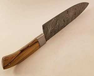 Nouvelle arrivée prix bon marché dernière conception couteau de chef damas fait à la main manche en bois avec gaine en cuir couteau de chef de cuisine - Product Image 6