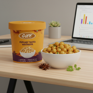 GLEE Makhana (Nueces de Zorro) Tostadas con Sabor Picante Punjabi Tadka - Sin Gluten, Alto Contenido Proteico, 30g, Caja de Papel Ecológica - Product Image 2