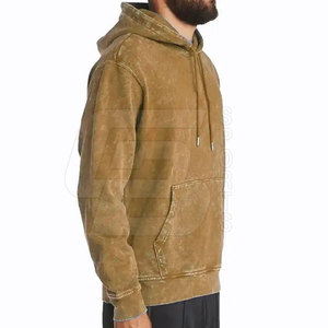 Sudadera con Capucha para Hombre, Lavado Ácido, Directo de Fábrica 2024, Logotipo Personalizado, Tejido Grueso de Invierno, Corte Regular, 5XL, Estampado Sólido, Transpirable, 320g, Liso - Product Image 3