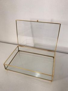 Elegant Clear Glass Display <b>Box</b> Vintage Brass Metal <b>Memory</b> <b>Box</b> Wedding Card Holder <b>Keepsake</b> <b>Box</b> Glass <b>Box</b> Gift for Women <b>Box</b> - Product Image 2