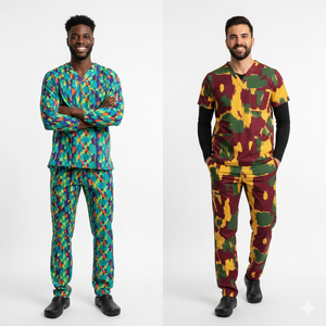 Ensembles de blouses d'infirmier personnalisées de qualité supérieure pour hommes, tissu en spandex tricoté respirant et doux, coupe moderne, utilisation en hôpital/clinique - Product Image 1