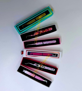 High Quality GETUP BROSONS IMPEX GBI-EET 90/curve/isolation Stainless Steel <b>Silver</b>/Red/Gold Colors Smooth Eyelash Tweezers - Product Image 1