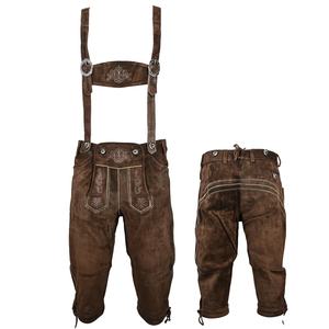 Elegante Lederhosen bávaro, Kniebund Hosen, Hombres Ledersosen Trachten Lederhosen Pantalones de cuero con tirantes (prendas bávaras - Product Image 4