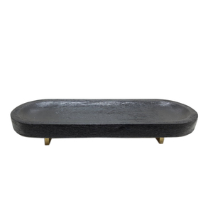Bandeja de servicio a granel moderna hecha a mano, calcomanía acabada esmaltada de forma ovalada de Metal única, tamaño personalizado, mesa, servicio de comida para el hogar, Hotel - Product Image 5