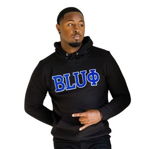 Phi Beta Sigma BLUE Chenille Hoodie Bleu Royal Doux Coton Polaire Vie Grecque Fraternité Pull à Capuche avec Poche Kangourou - Product Image 1