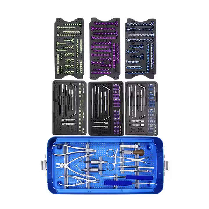 Titanium LCP Mini & Micro Fragment Locking Plate System 1.5/2.0/2.4 mm Modular Fixation Set for Trauma Reconstruction