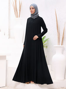 Abaya Tradicional Musulmana para Mujer, Color Sólido, Casual, Transpirable, de Secado Rápido, Talla Grande, Elegante, Largo hasta el Suelo, Talla Personalizada - Product Image 5