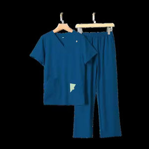 2025, venta al por mayor, traje de quirófano, de alta calidad uniforme de enfermera, uniforme médico de LICRA, uniformes elásticos, conjunto de Top y pantalones uniformes - Product Image 5