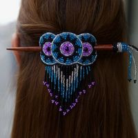 Jepit Rambut Bordir Manik Kristal Berkualitas Tinggi dengan Desain yang Dapat Disesuaikan dan Gaya Mewah