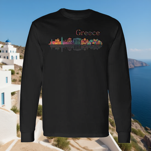 T-shirt à manches longues Grèce, design de voyage en Europe, Athènes, Santorin, Crète, pour les vacances - Product Image 3