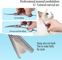 Ciseaux de toilettage pour chiens de 4.5 pouces en acier inoxydable pour le toilettage et l'amincissement des chiens 2pcs ciseaux pour animaux de compagnie
