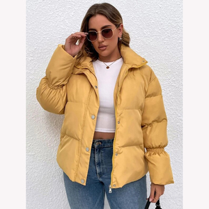 Veste matelassée pour femme hiver chaud conception personnalisée légère couleur unie veste à bulles pour femme - Product Image 5