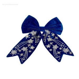 2025 New Arrival Blue Beaded <b>Hair</b> <b>Bow</b> Popular Eid <b>Bows</b> Clips <b>for</b> Kids Women Girls Fashionable Hot Sale Accessory - Product Image 4