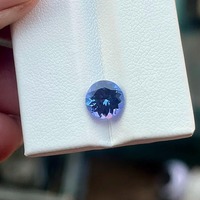 AA+ Tanzanite bleue naturelle facettée, pierre précieuse non montée, traitée par cirage/huile, 1-2 carats, pour la fabrication de bijoux, couleur éclatante et claire à la loupe