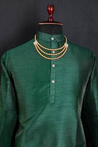 Premium Ethnic Cotton Kurta for Adults Indian & Pakistani Style for Weddings & Festivals Various Occasions <b>Silk</b> Jequard Design - Product Image 3