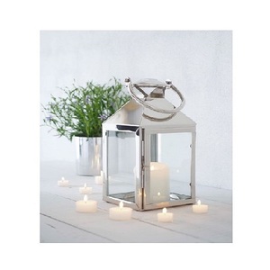 Bougeoir lanterne en métal plaqué argent de haute qualité Style moderne finition élégante pour décor de noël chambres de séchage d'hôtel d'invité - Product Image 6