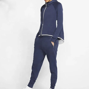Chándal de lana de tecnología personalizado para mujer, conjunto de chándal de 2 piezas con cremallera completa, chándal deportivo con capucha para mujer - Product Image 1